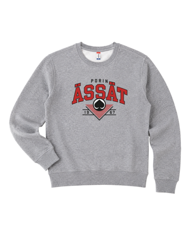 Collegepaita Ässät Retroscript harmaa