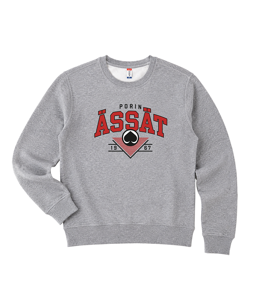 Collegepaita Ässät Retroscript harmaa