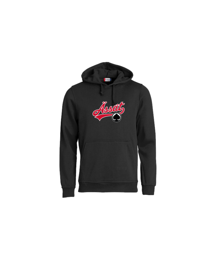 Hoodie with Ässät cursive text black