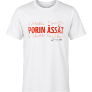 T-paita Porin Ässät -tekstillä valkoinen