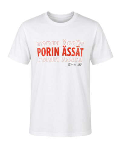 T-paita Porin Ässät -tekstillä valkoinen